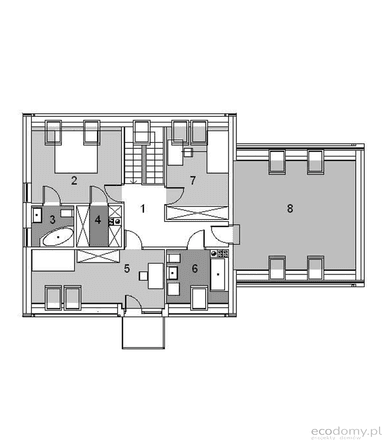Rzut poddasza projektu domu Eco 10