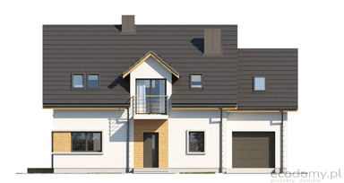 Elewacja frontowa projektu domu jednorodzinnego Eco11