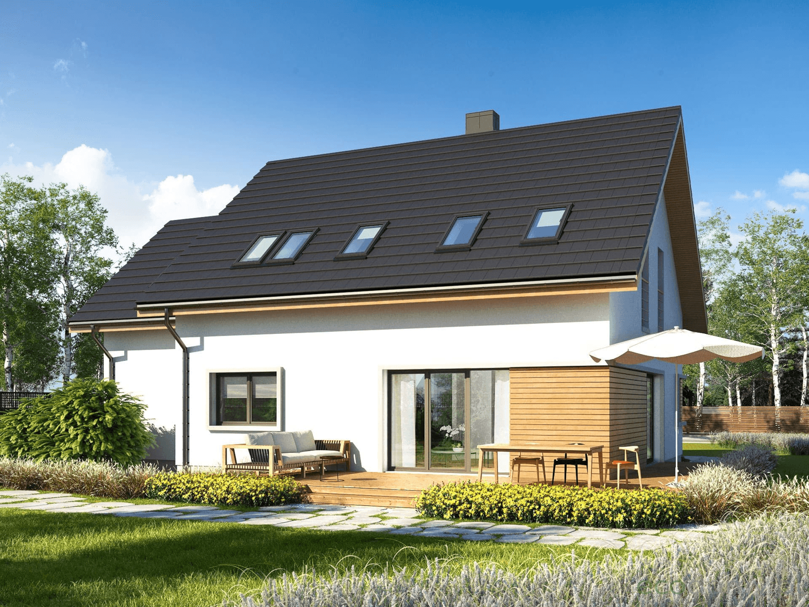 Widok na dom jednorodzinny Eco11