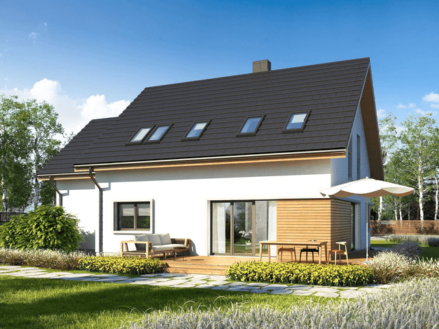 Widok na dom jednorodzinny Eco11