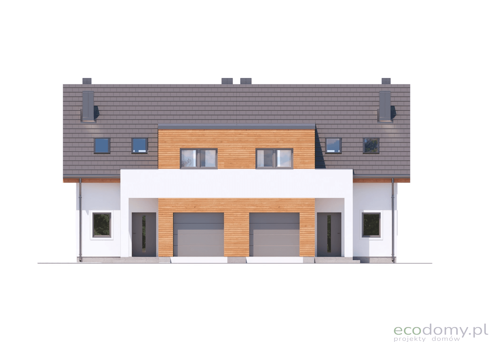 Elewacja frontowa projektu domu szeregowego Eco 12