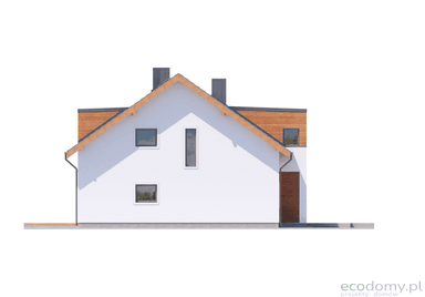 Elewacja lewa projektu domu szeregowego Eco12