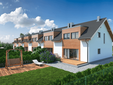 Widok na dom w zabudowie szeregowej Eco12