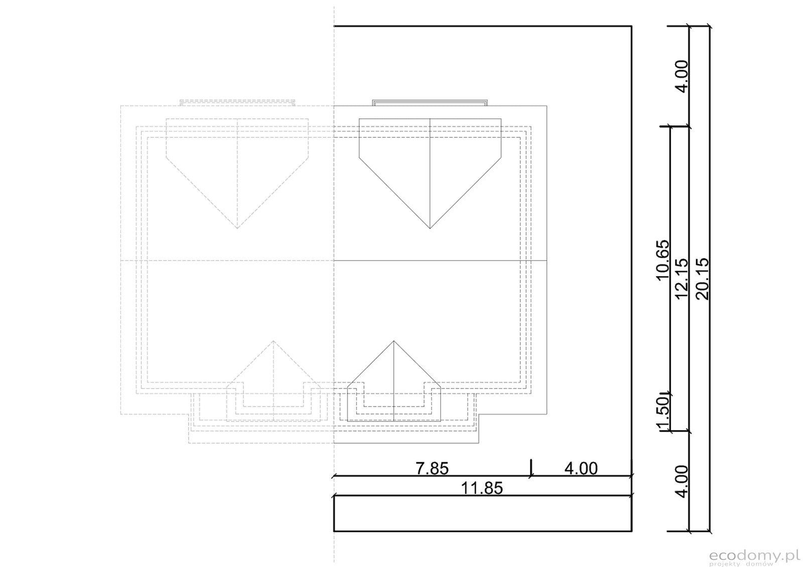 Usytuowanie projektu domu na działce Eco 15