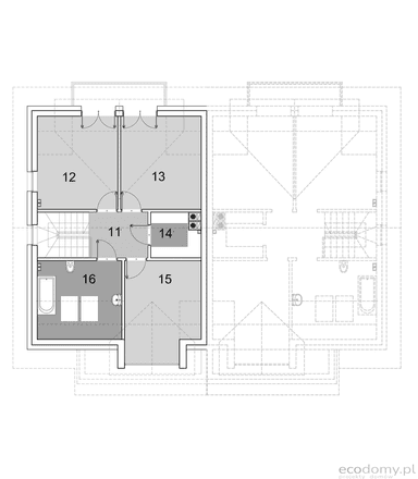 Rzut poddasze projektu domu Eco 15