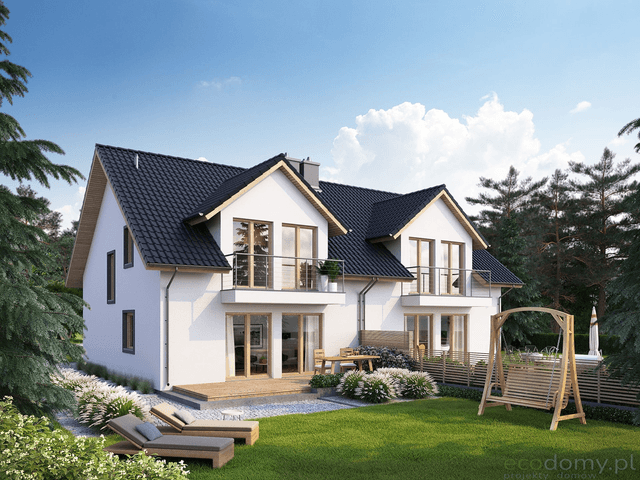Wizualizacja domu Eco 15 od strony ogrodu