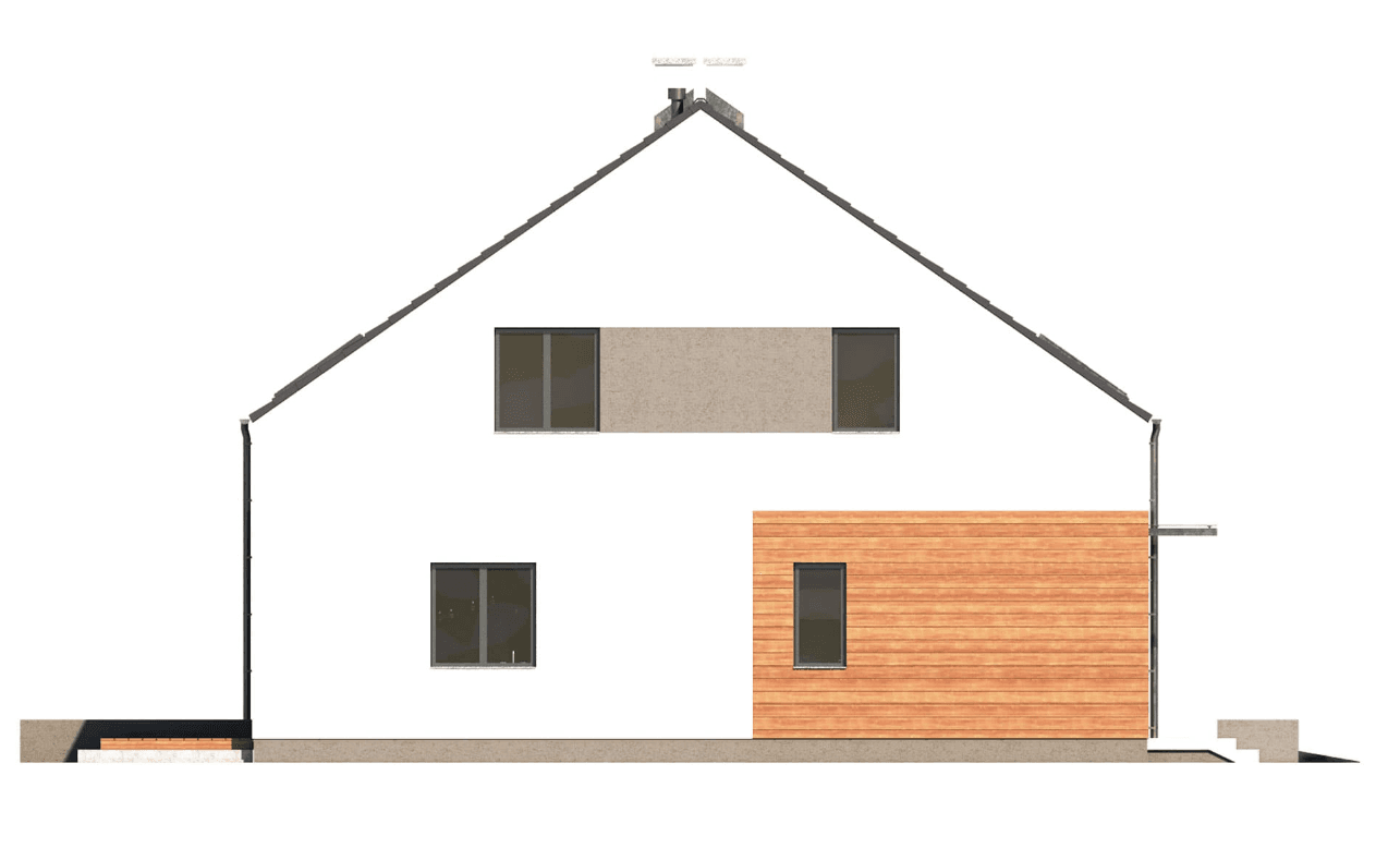 Elewacja boczna w projekcie domu Eco 16