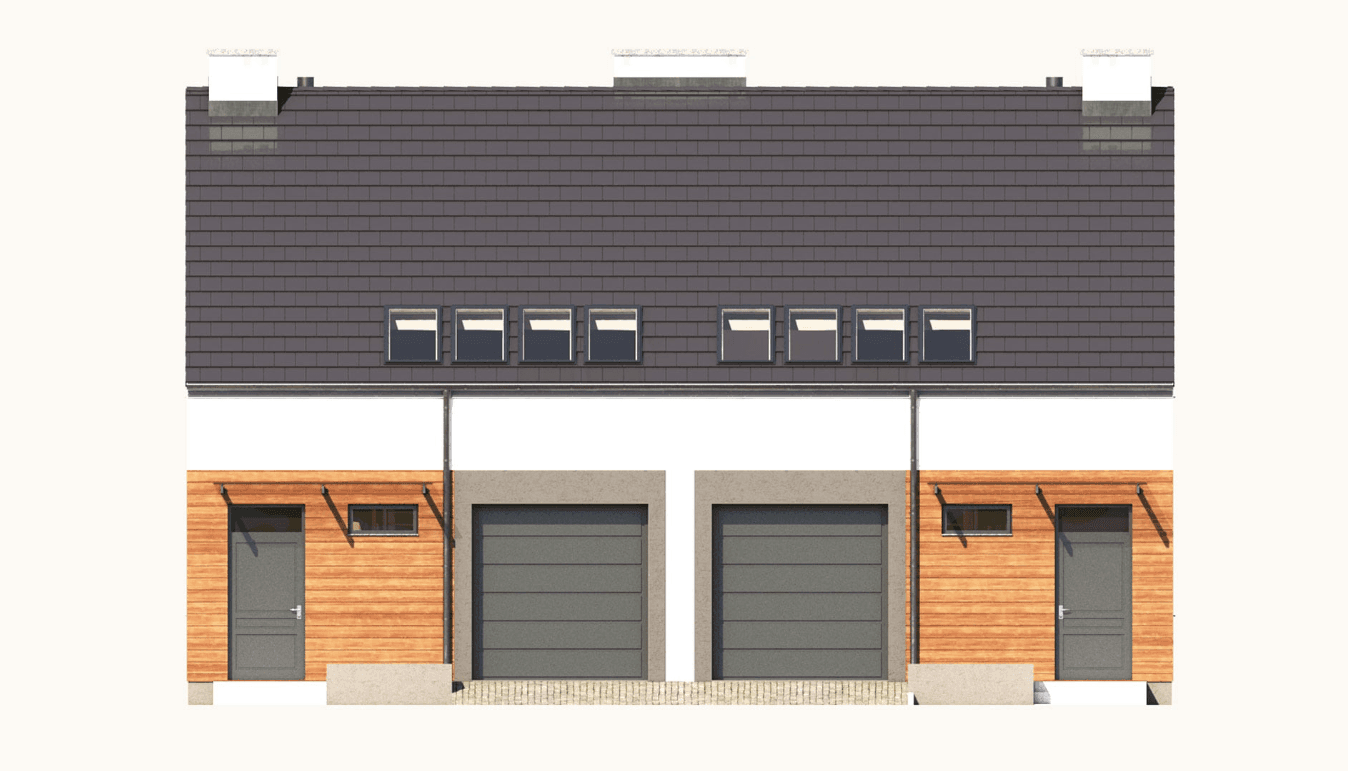 Elewacja frontowa w projekcie domu Eco 16