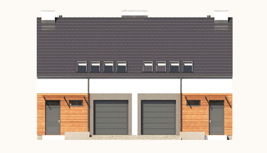 Elewacja frontowa w projekcie domu Eco 16