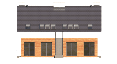 Elewacja ogrodowa w projekcie domu Eco 16