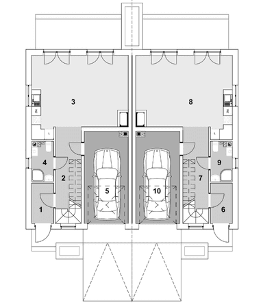 Rzut parteru w projekcie domu Eco 16