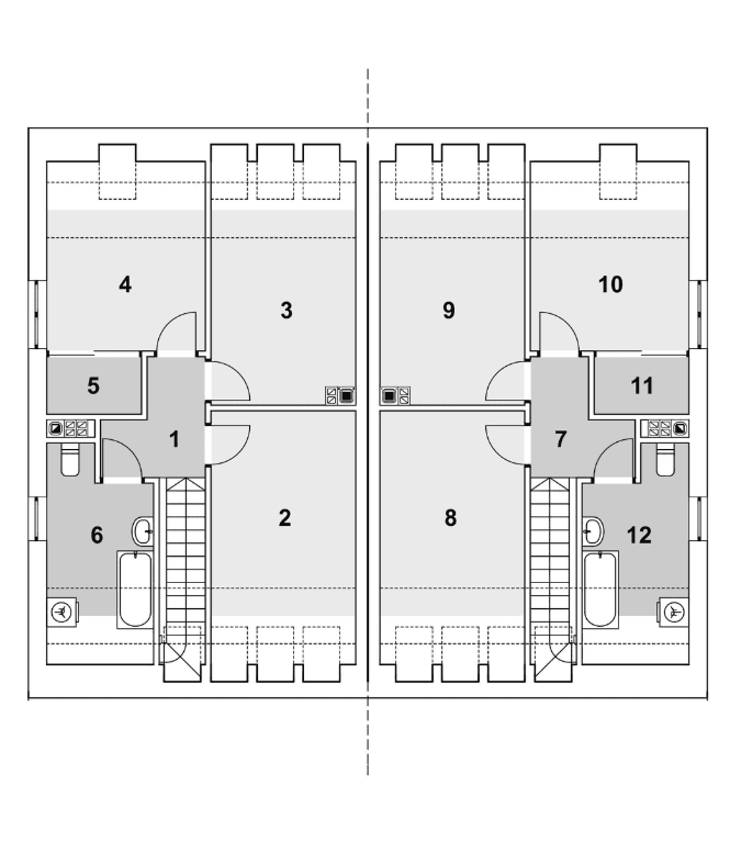 Rzut poddasza w projekcie domu Eco16