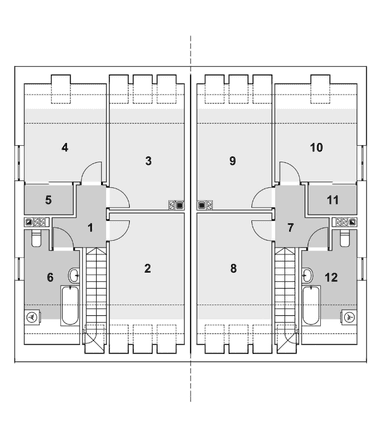 Rzut poddasza w projekcie domu Eco16