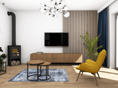 Zaprojektowanie wnętrza w salonie w projekcie domu Eco 16