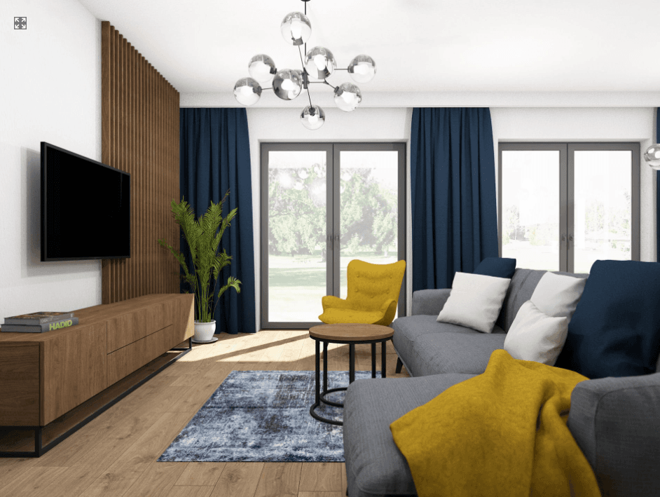 Wizualizacja salonu w domu Eco 16