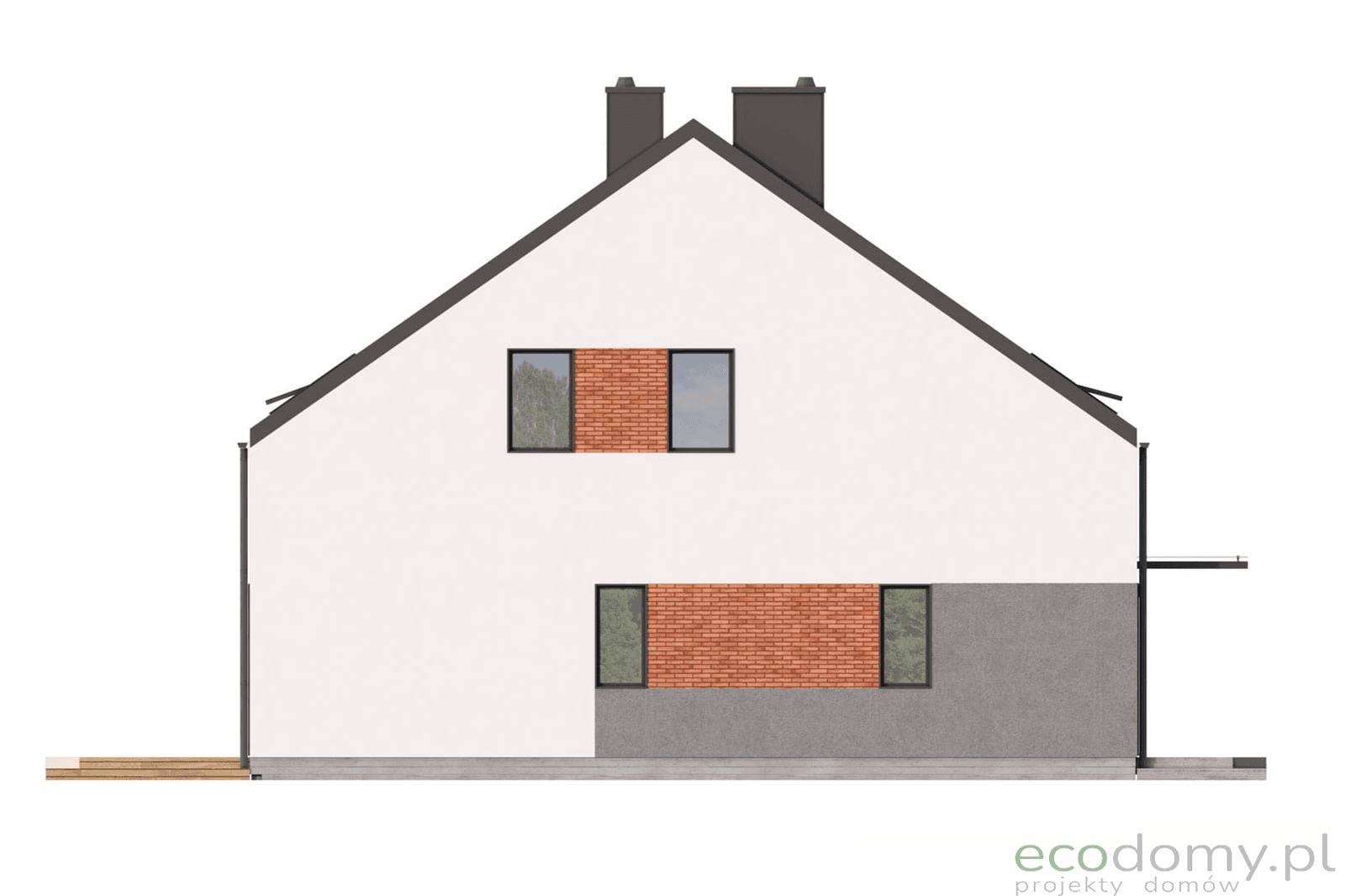 Elewacja boczna domu bliźniaka Eco 17