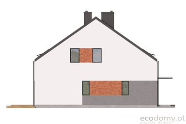 Elewacja boczna domu bliźniaka Eco 17