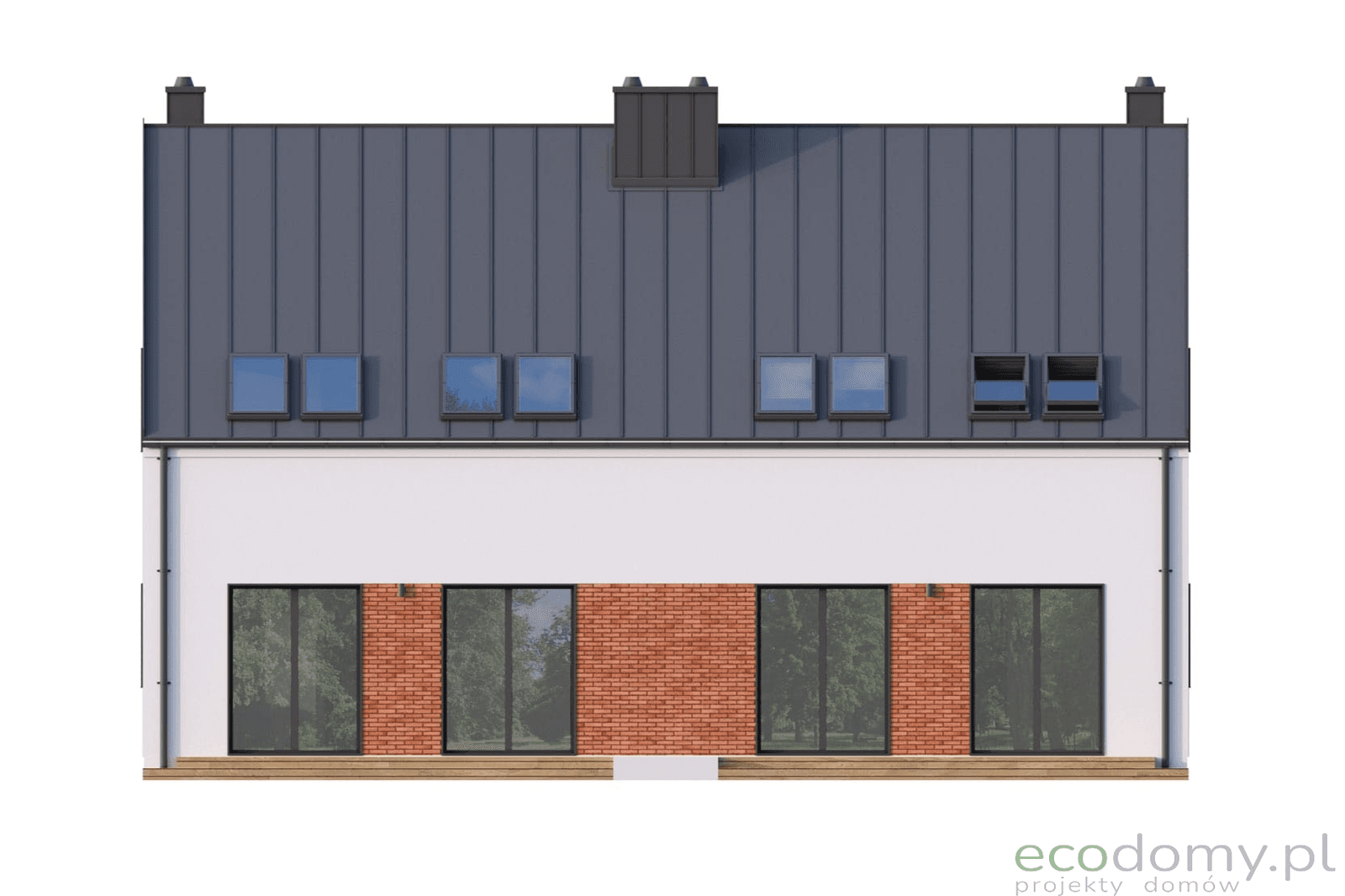 Elewacja domu parterowego z poddaszem Eco 17
