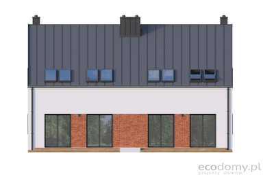 Elewacja domu parterowego z poddaszem Eco 17