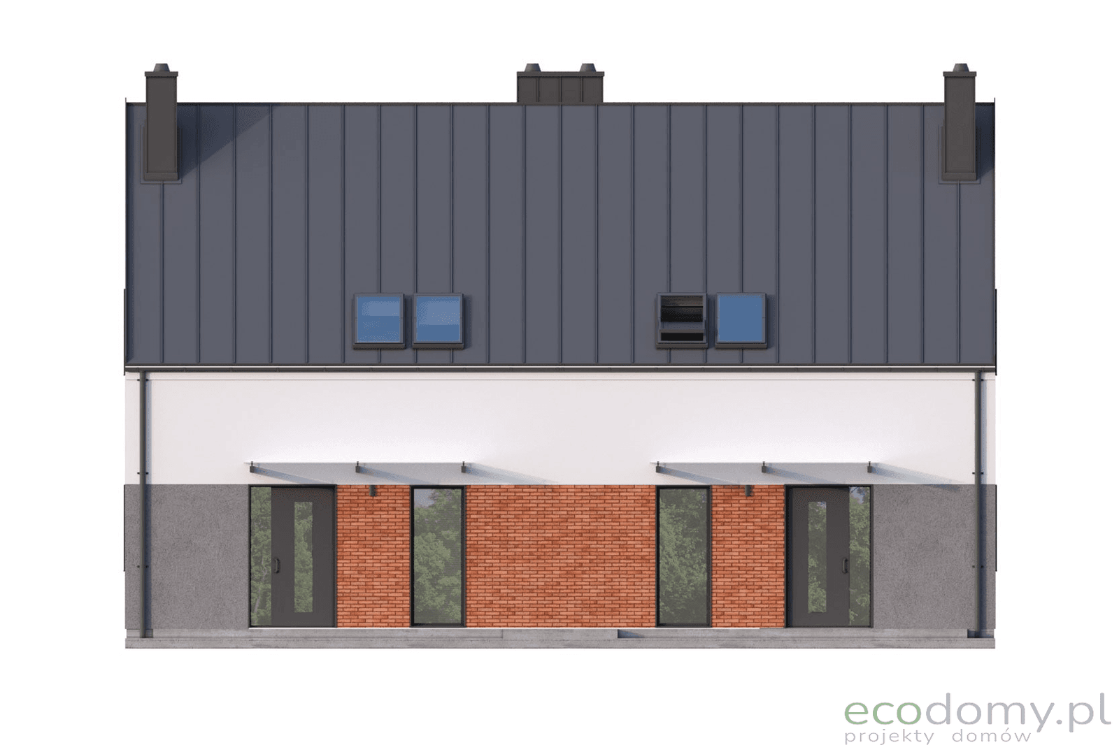 Elewacja domu z poddaszem Eco 17