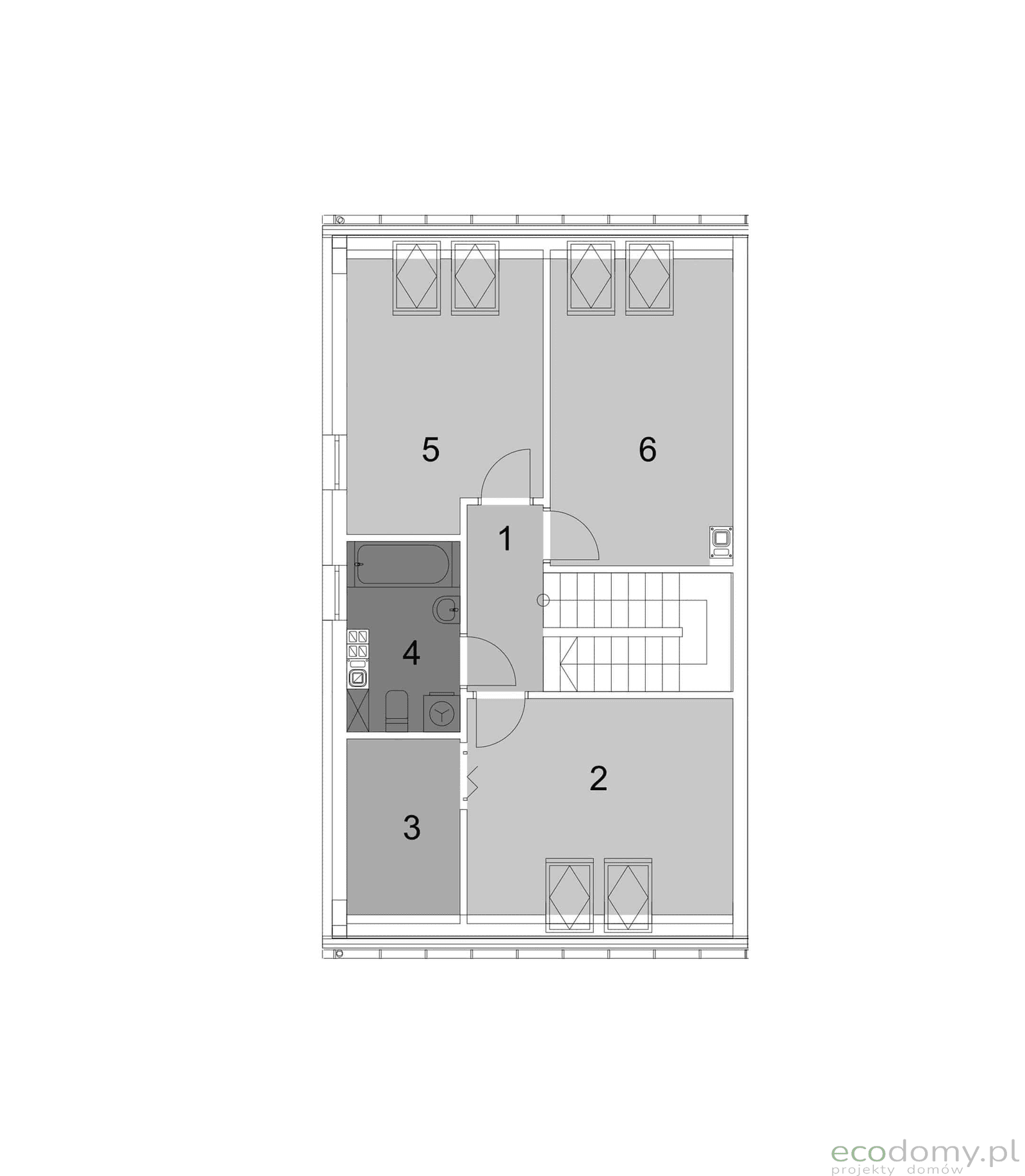 Rzut poddasza domu Eco 17