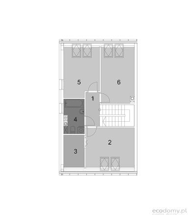 Rzut poddasza domu Eco 17