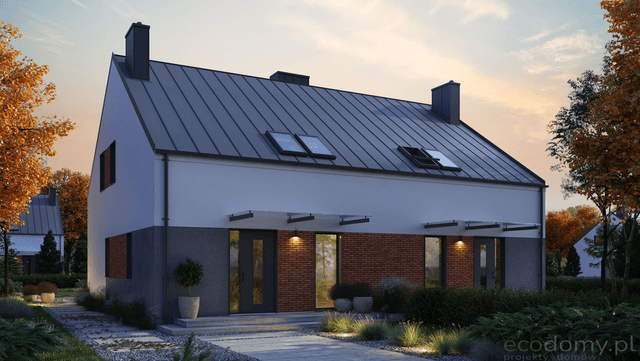 Widok na dom Eco 17 - zabudowa bliźniacza