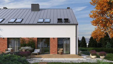 Stylowy dom parterowy z poddaszem bliźniak Eco 17