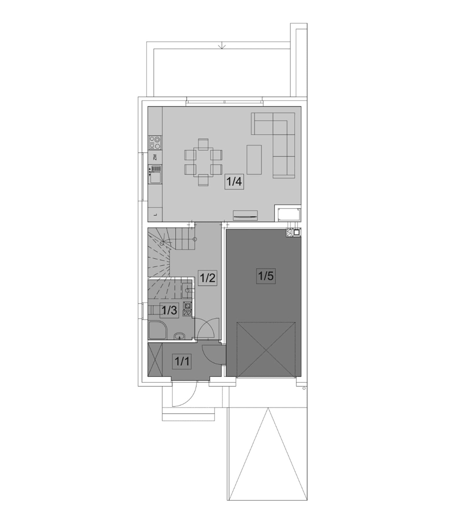 Rzut parteru w projekcie domu Eco 19