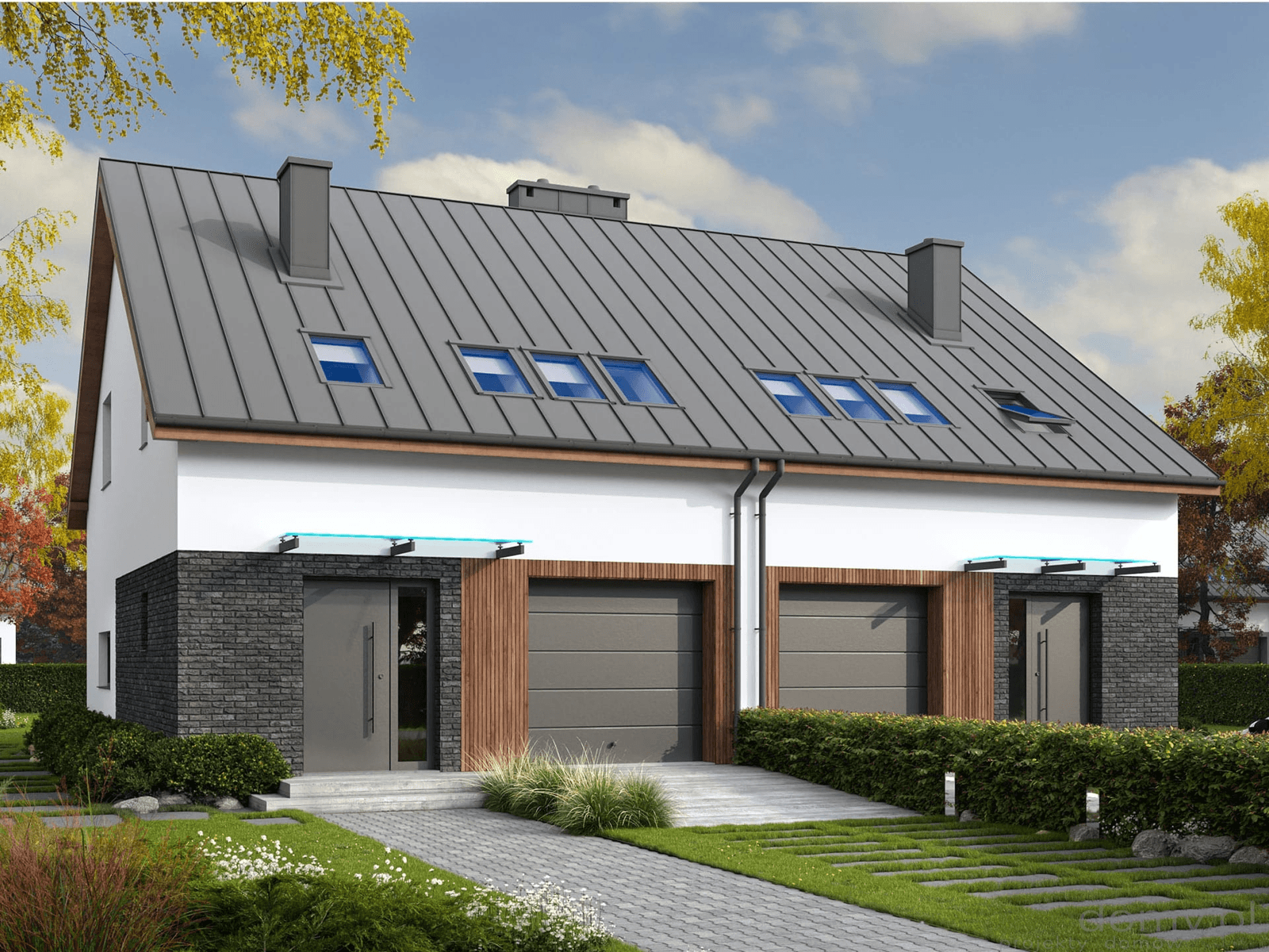 Projekt domu Eco 19 w zabudowie bliźniaczej