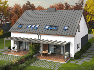 Widok na dom w zabudowie bliźniaczej o nazwie Eco 19