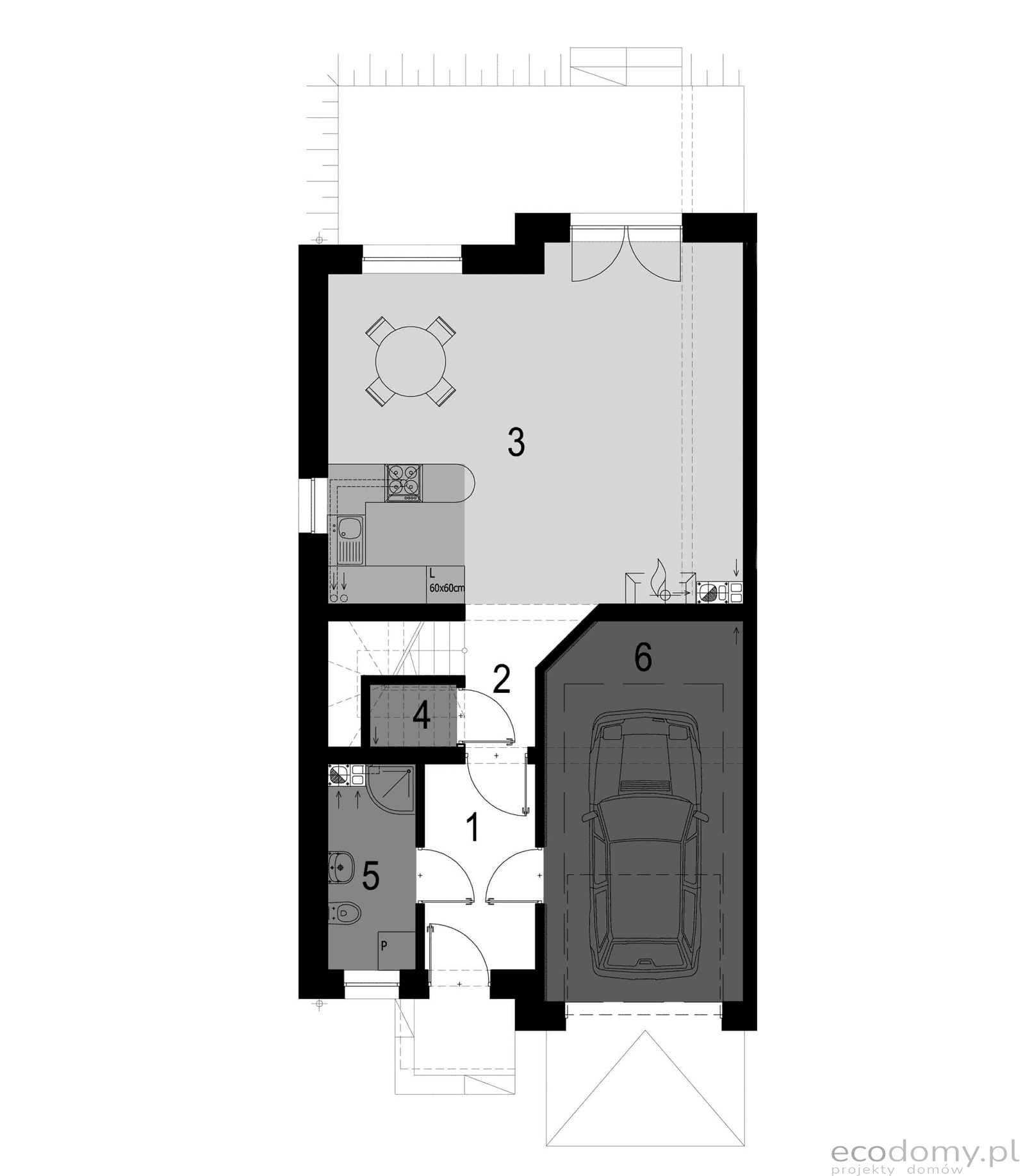 Rzut w projekcie domu Eco 20