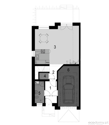 Rzut w projekcie domu Eco 20