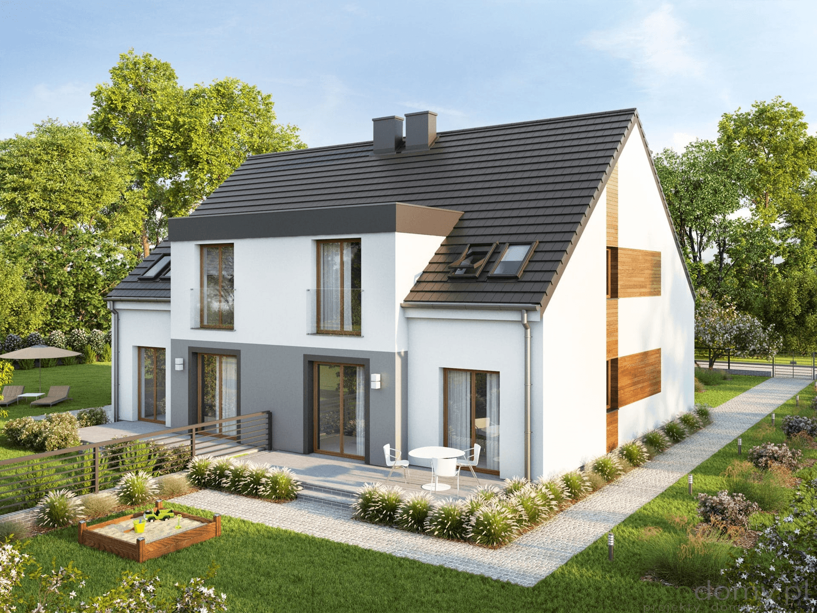 Wizualizacja domu Eco 20 od elewacji ogrodowej