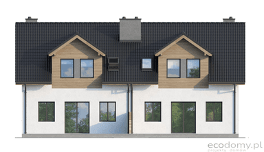 Elewacja tylna w projekcie domu Eco 21