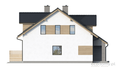 Elewacja boczna w projekcie domu Eco 21