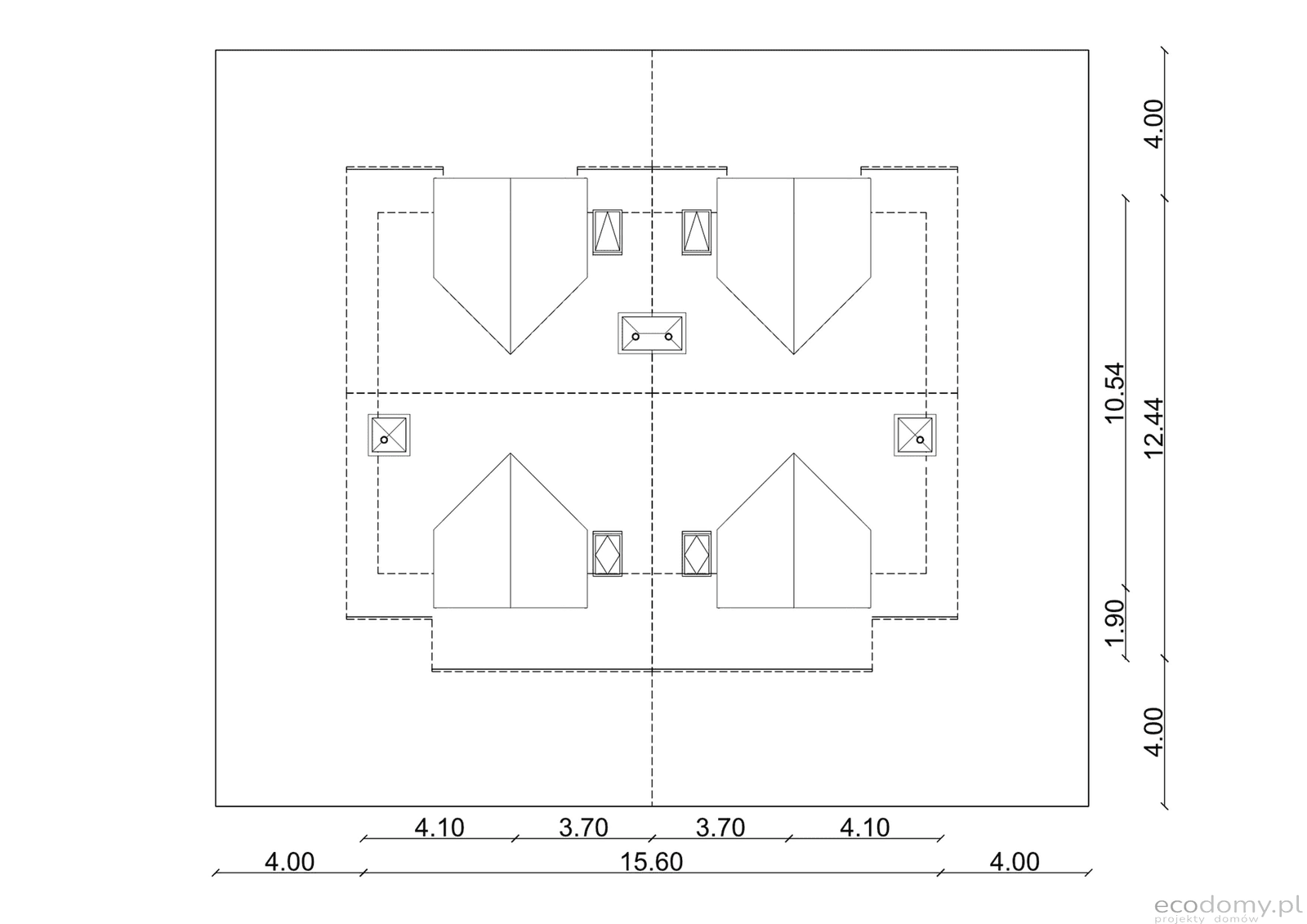 Usytuowanie budynku na działce Eco 21