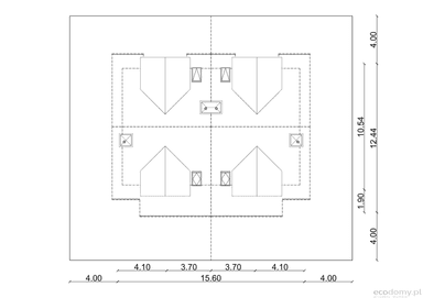 Usytuowanie budynku na działce Eco 21