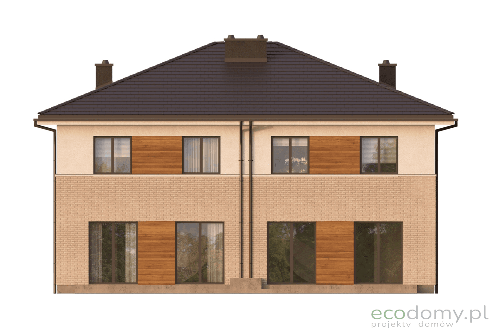 Elewacja ogrodowa w proejkcie domu Eco 22