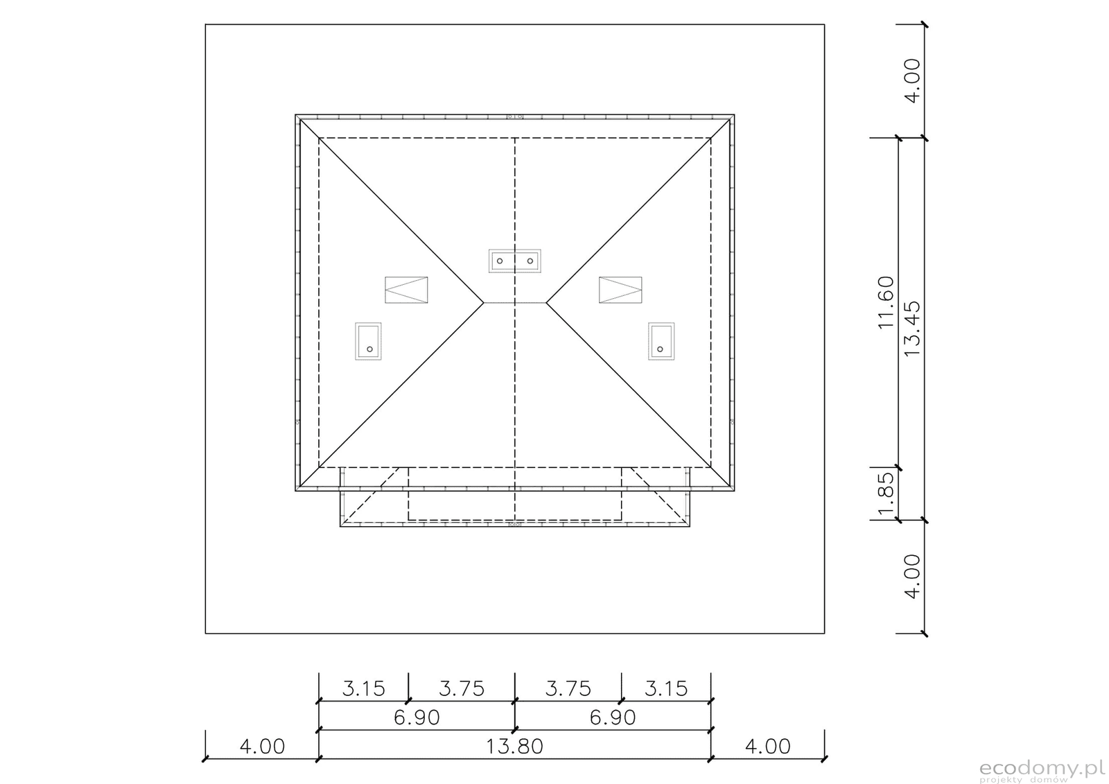 Usytuowanie domu Eco 22 na działce