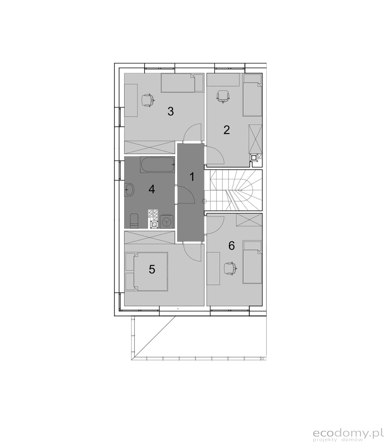 Rzut pietra w projekcie domu Eco 22