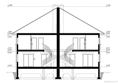 Przekrój w projekcie domu Eco 23