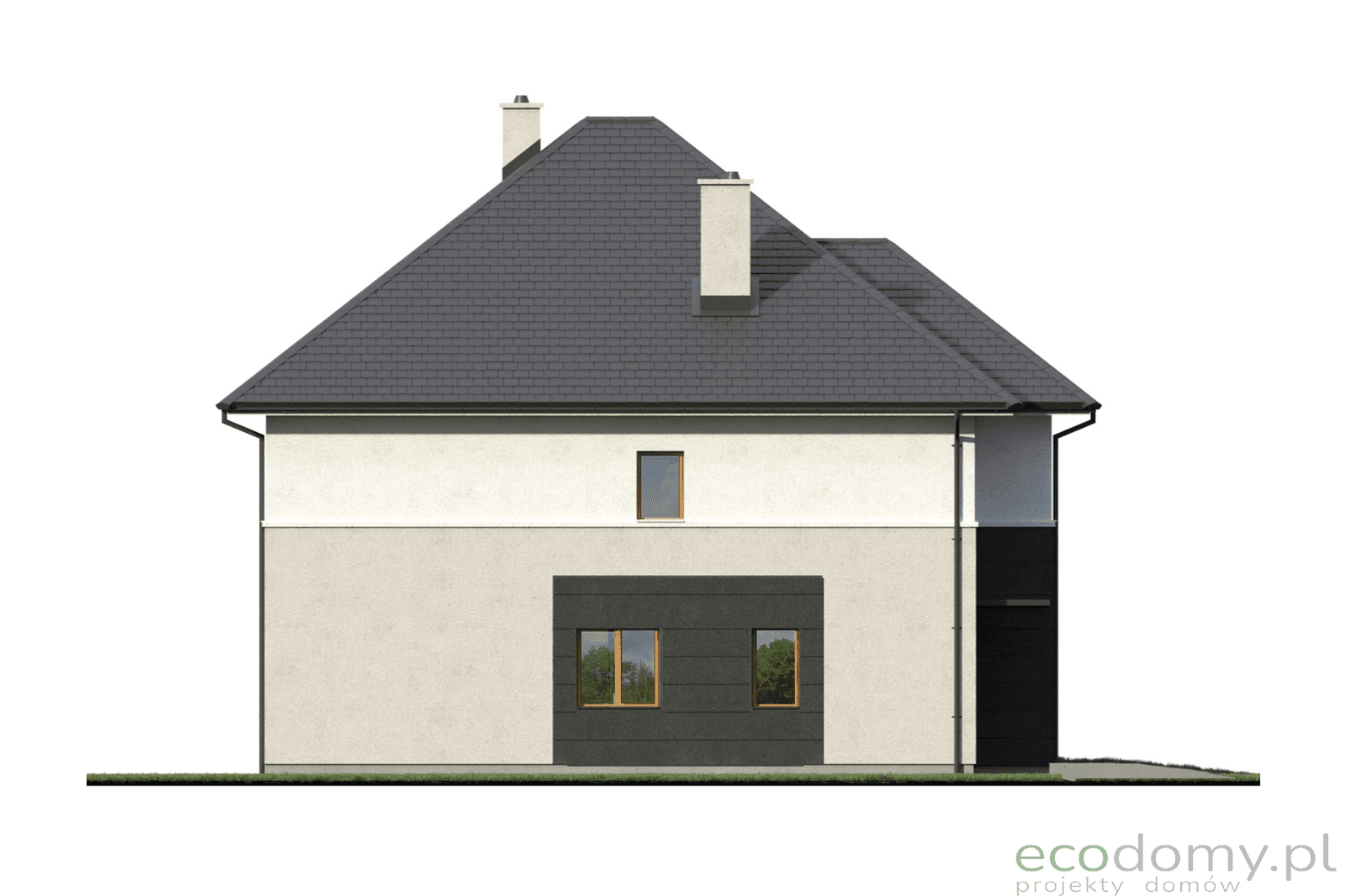 Elewacja boczna w domu Eco 23