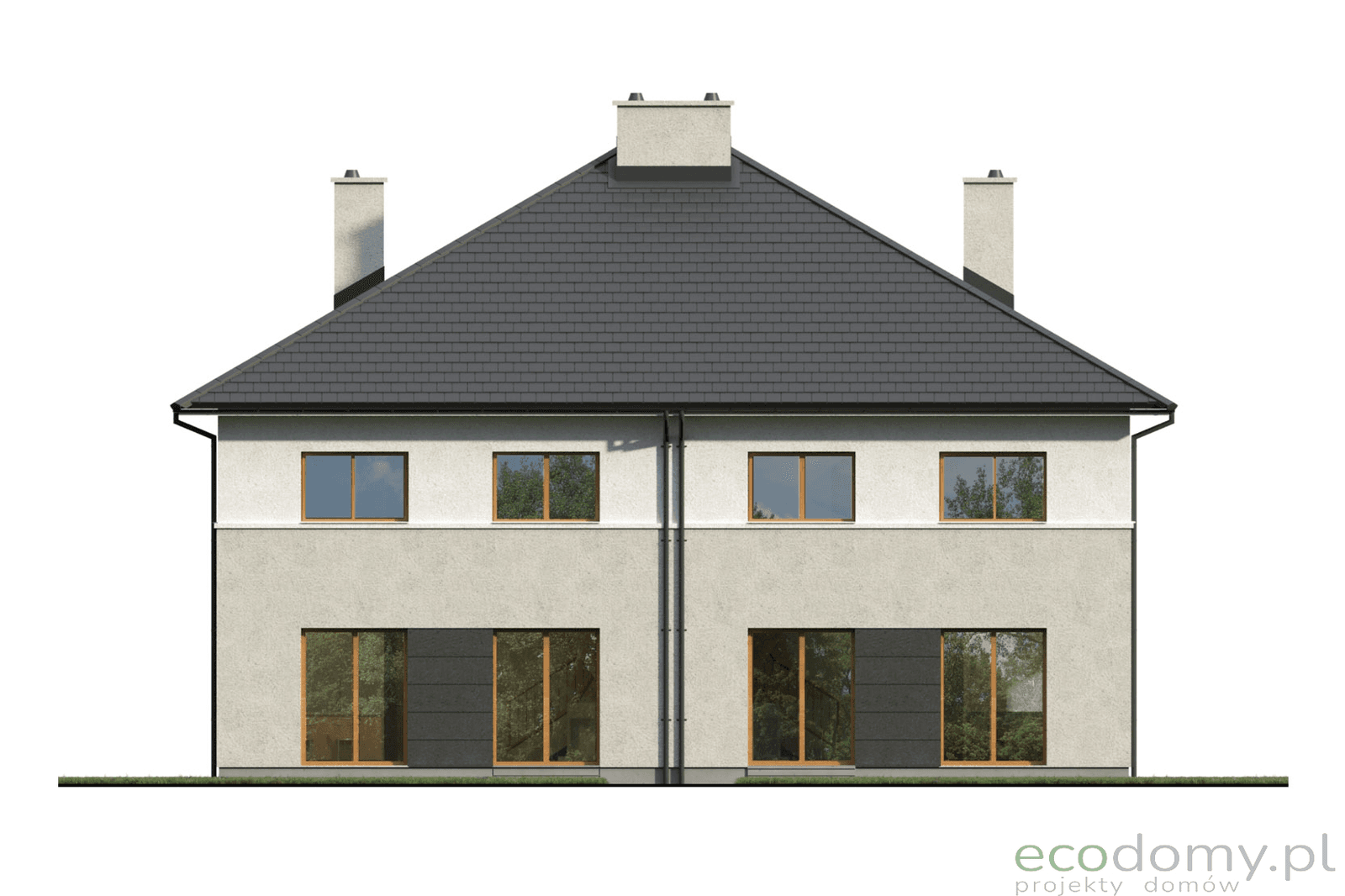 Elewacja tylna w proejkcie domu Eco 23