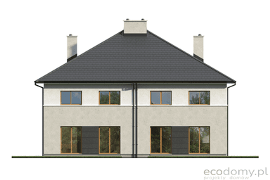 Elewacja tylna w proejkcie domu Eco 23