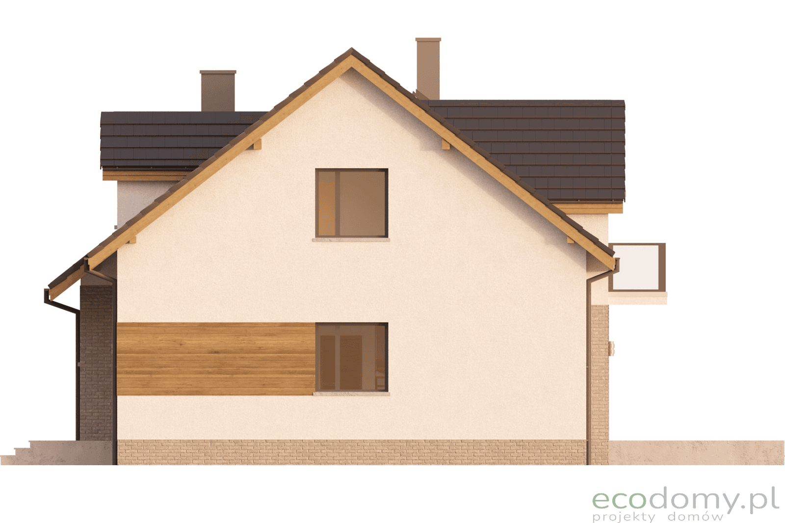 Elewacja boczna w projekcie domu Eco 25