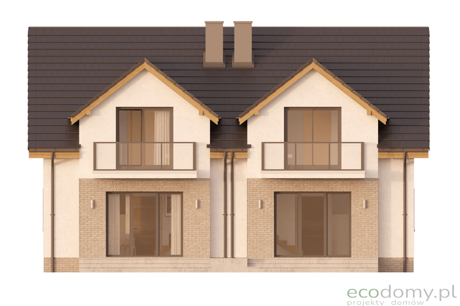 Elewacja ogrodowa w projekcie domu Eco 25