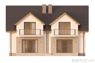 Elewacja ogrodowa w projekcie domu Eco 25