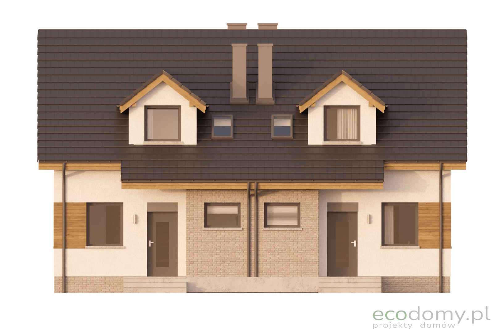 Elewacja frontowa w proejkcie domu Eco 25