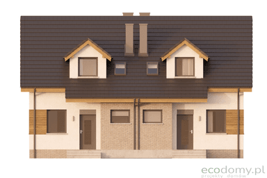 Elewacja frontowa w proejkcie domu Eco 25